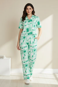 Zivame 2 Mile Fashion Knit Cotton Loungewear Set - Brook Green — thumbnail 3